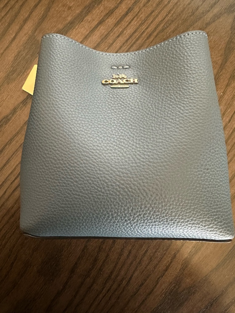 Coach Blue Pebbled Leather Bucket Bag with Gold Hardware - Picture 2 of 7